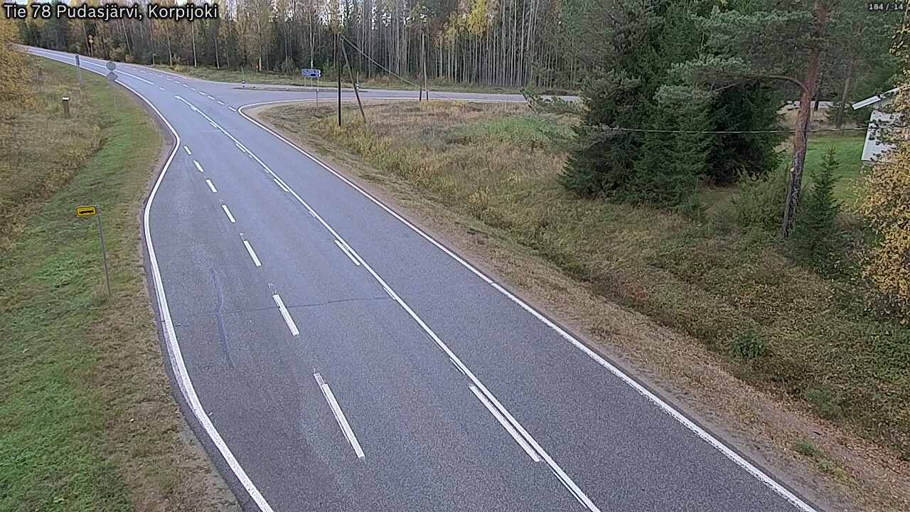 Weather Camera Image Road 78 Pudasjärvi, Korpijoki, Pudasjärvi, Pohjois-Pohjanmaa