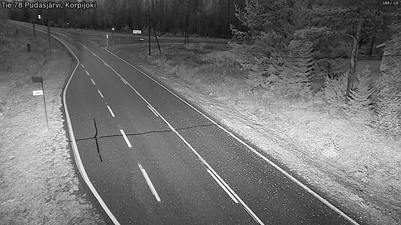 Weather Camera Image Road 78 Pudasjärvi, Korpijoki, Pudasjärvi, Pohjois-Pohjanmaa