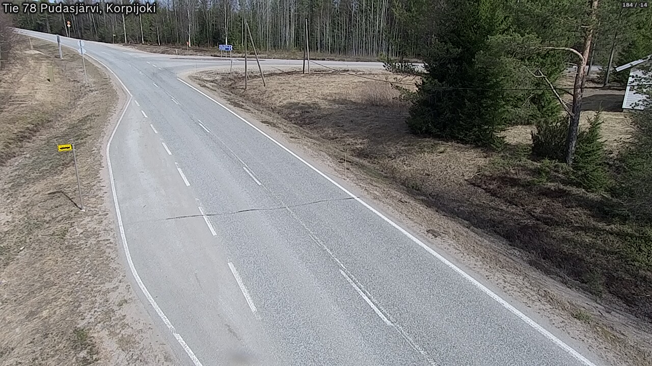 Weather Camera Image Road 78 Pudasjärvi, Korpijoki, Pudasjärvi, Pohjois-Pohjanmaa