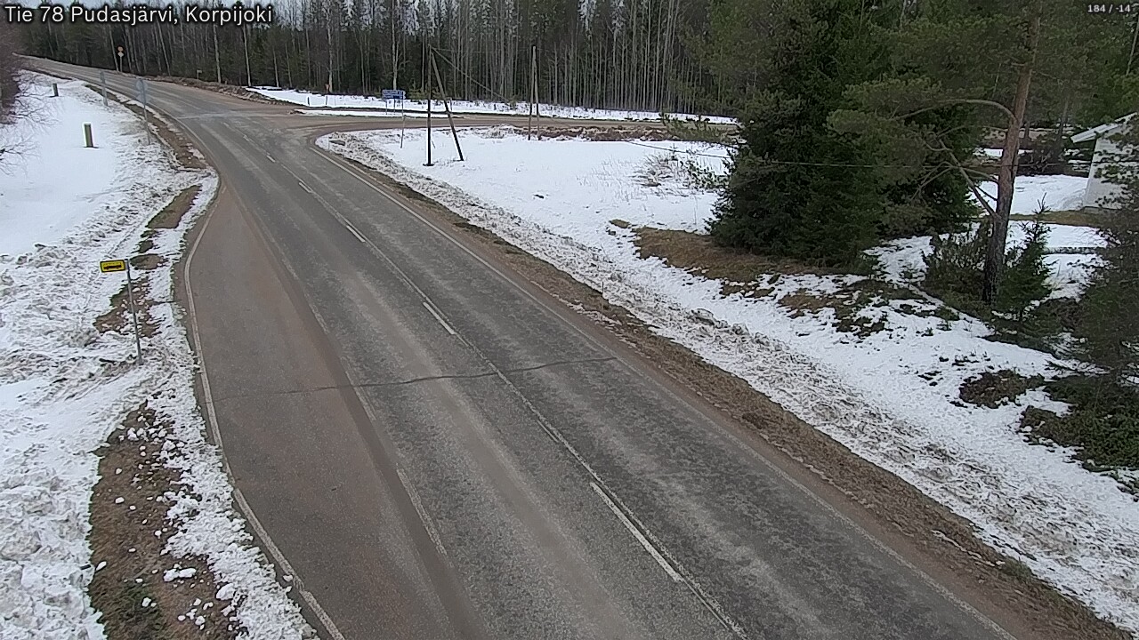 Weather Camera Image Väg 78 Pudasjärvi, Korpijoki, Pudasjärvi, Pohjois-Pohjanmaa