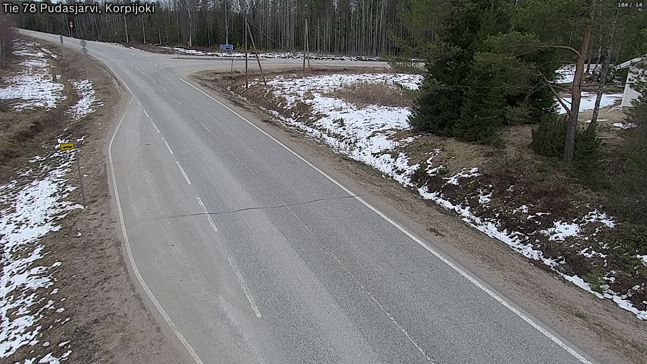 Weather Camera Image Väg 78 Pudasjärvi, Korpijoki, Pudasjärvi, Pohjois-Pohjanmaa
