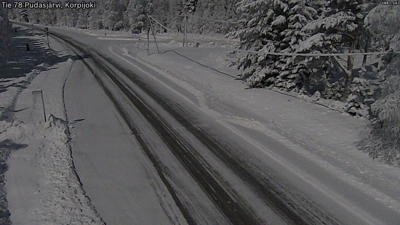 Weather Camera Image Road 78 Pudasjärvi, Korpijoki, Pudasjärvi, Pohjois-Pohjanmaa