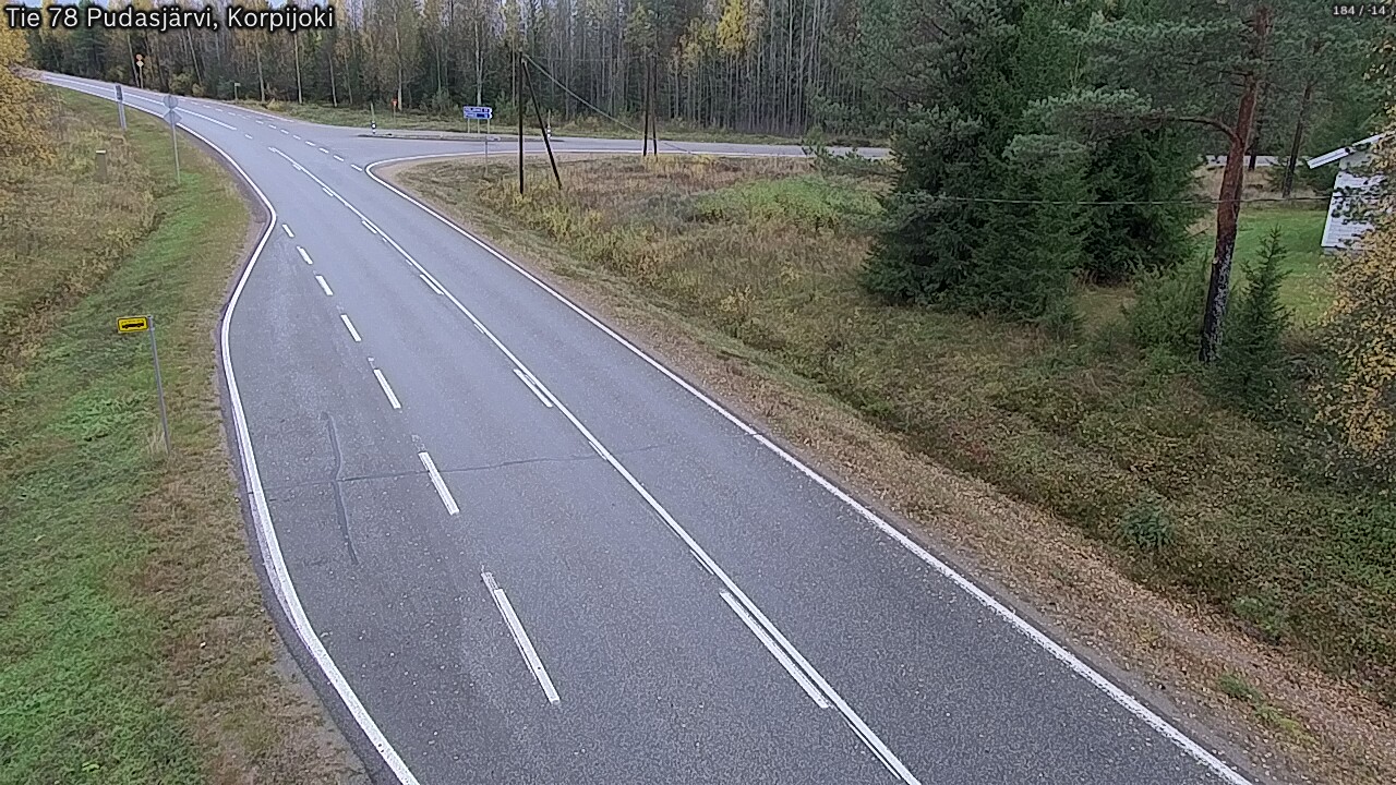 Weather Camera Image Road 78 Pudasjärvi, Korpijoki, Pudasjärvi, Pohjois-Pohjanmaa