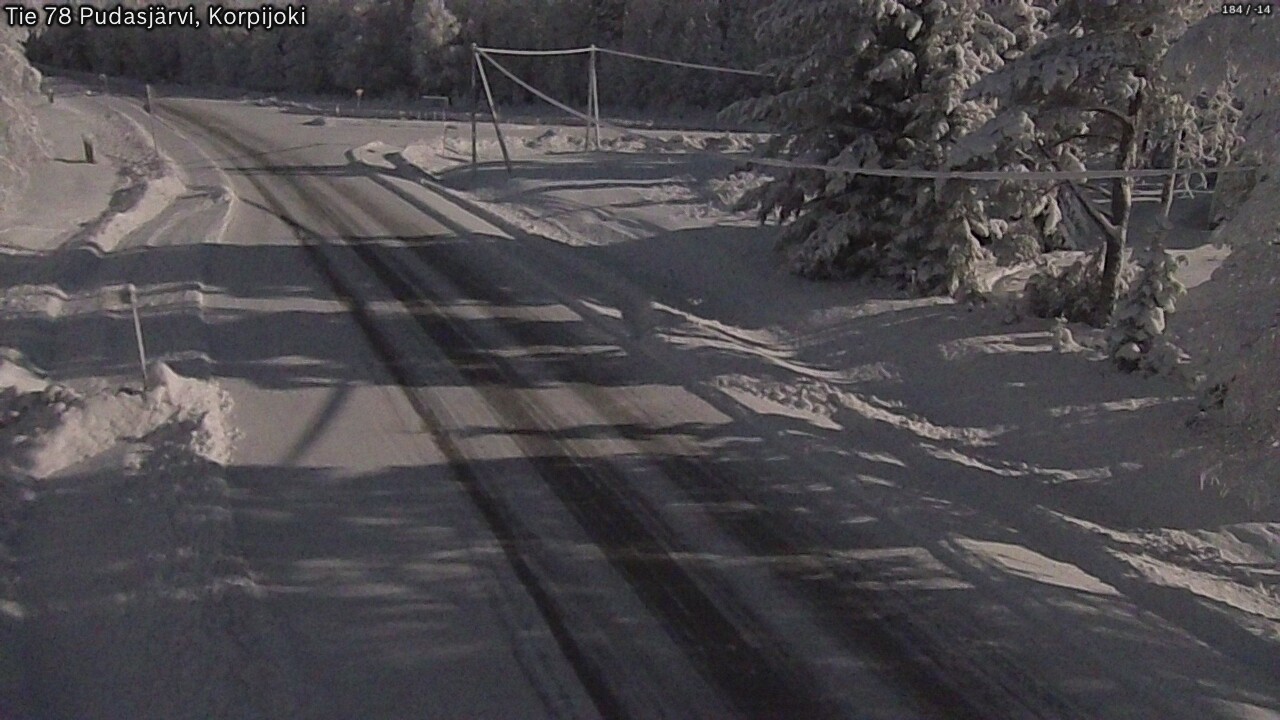 Weather Camera Image Road 78 Pudasjärvi, Korpijoki, Pudasjärvi, Pohjois-Pohjanmaa