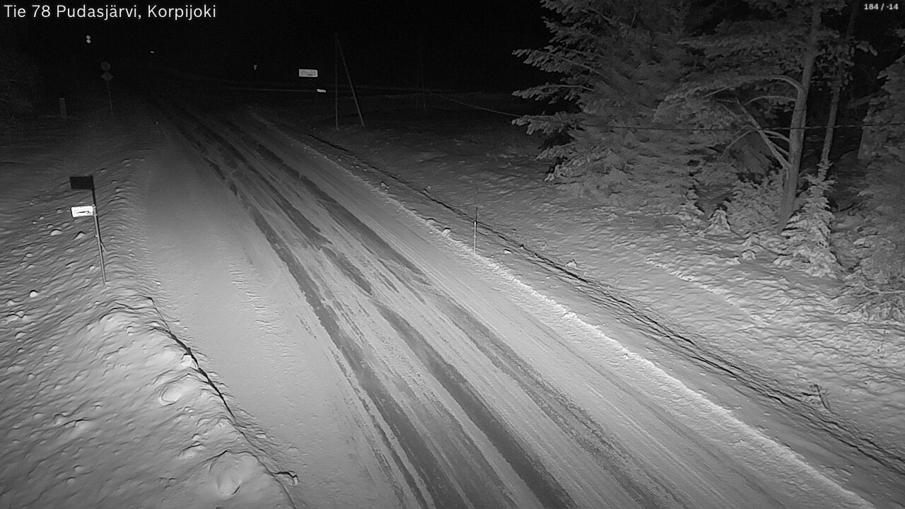 Weather Camera Image Road 78 Pudasjärvi, Korpijoki, Pudasjärvi, Pohjois-Pohjanmaa