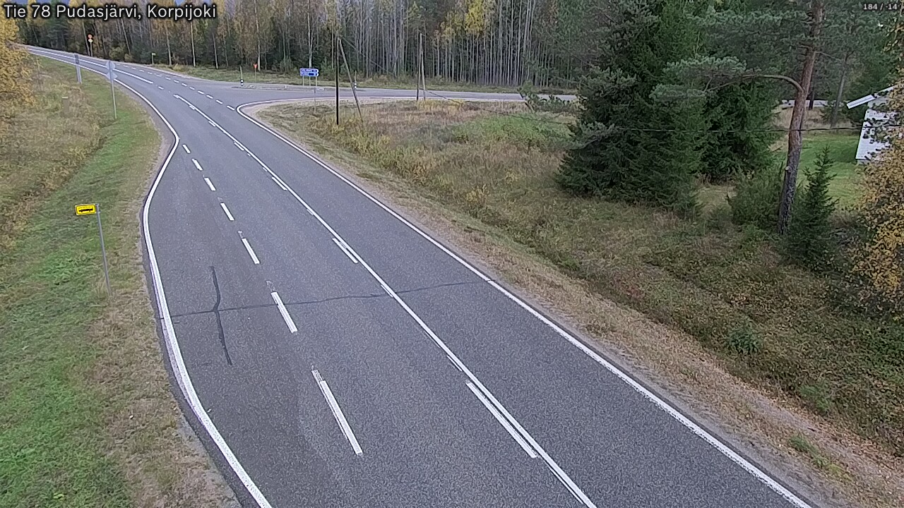 Weather Camera Image Road 78 Pudasjärvi, Korpijoki, Pudasjärvi, Pohjois-Pohjanmaa