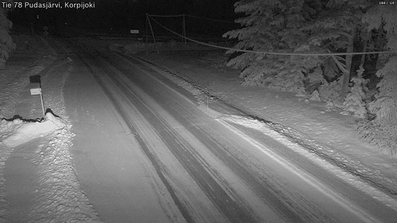 Weather Camera Image Road 78 Pudasjärvi, Korpijoki, Pudasjärvi, Pohjois-Pohjanmaa