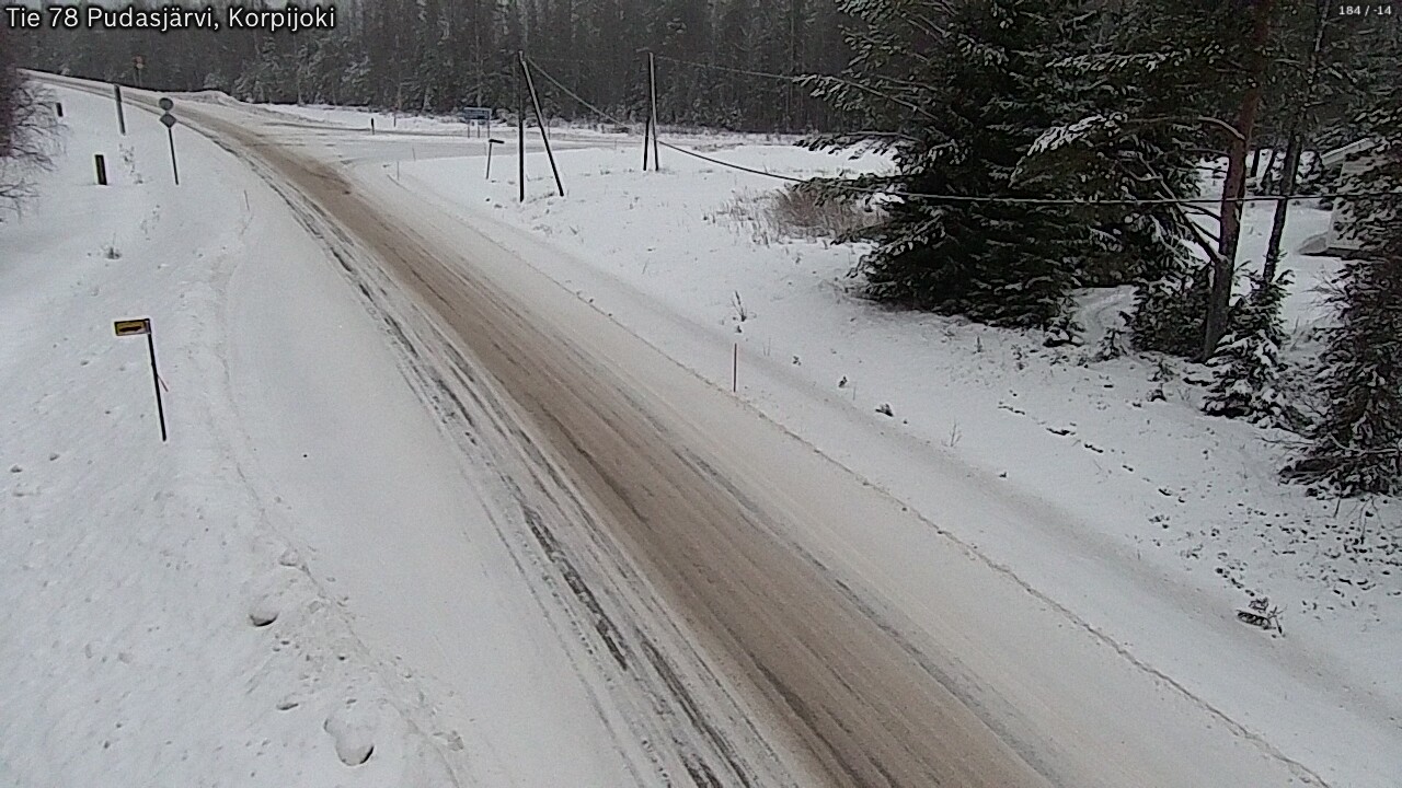 Weather Camera Image Road 78 Pudasjärvi, Korpijoki, Pudasjärvi, Pohjois-Pohjanmaa