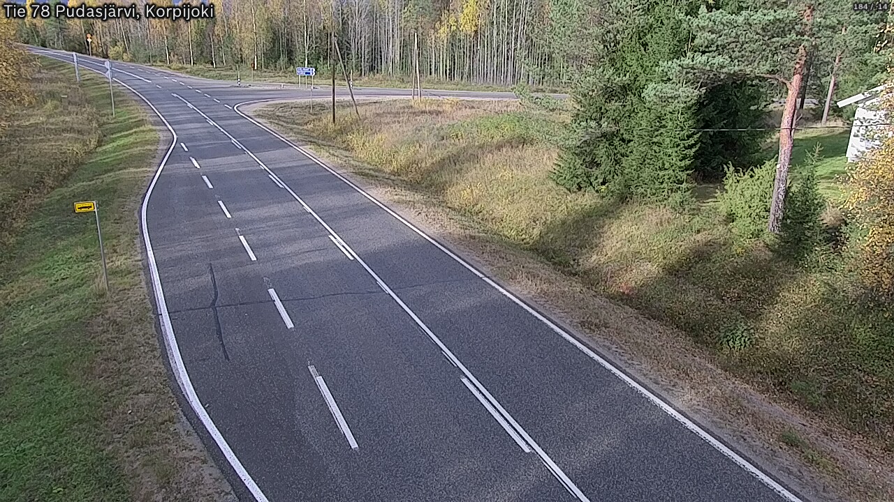 Weather Camera Image Road 78 Pudasjärvi, Korpijoki, Pudasjärvi, Pohjois-Pohjanmaa