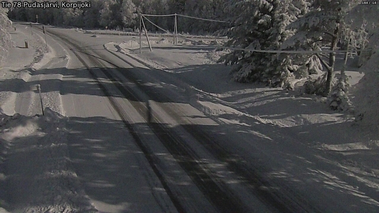 Weather Camera Image Road 78 Pudasjärvi, Korpijoki, Pudasjärvi, Pohjois-Pohjanmaa
