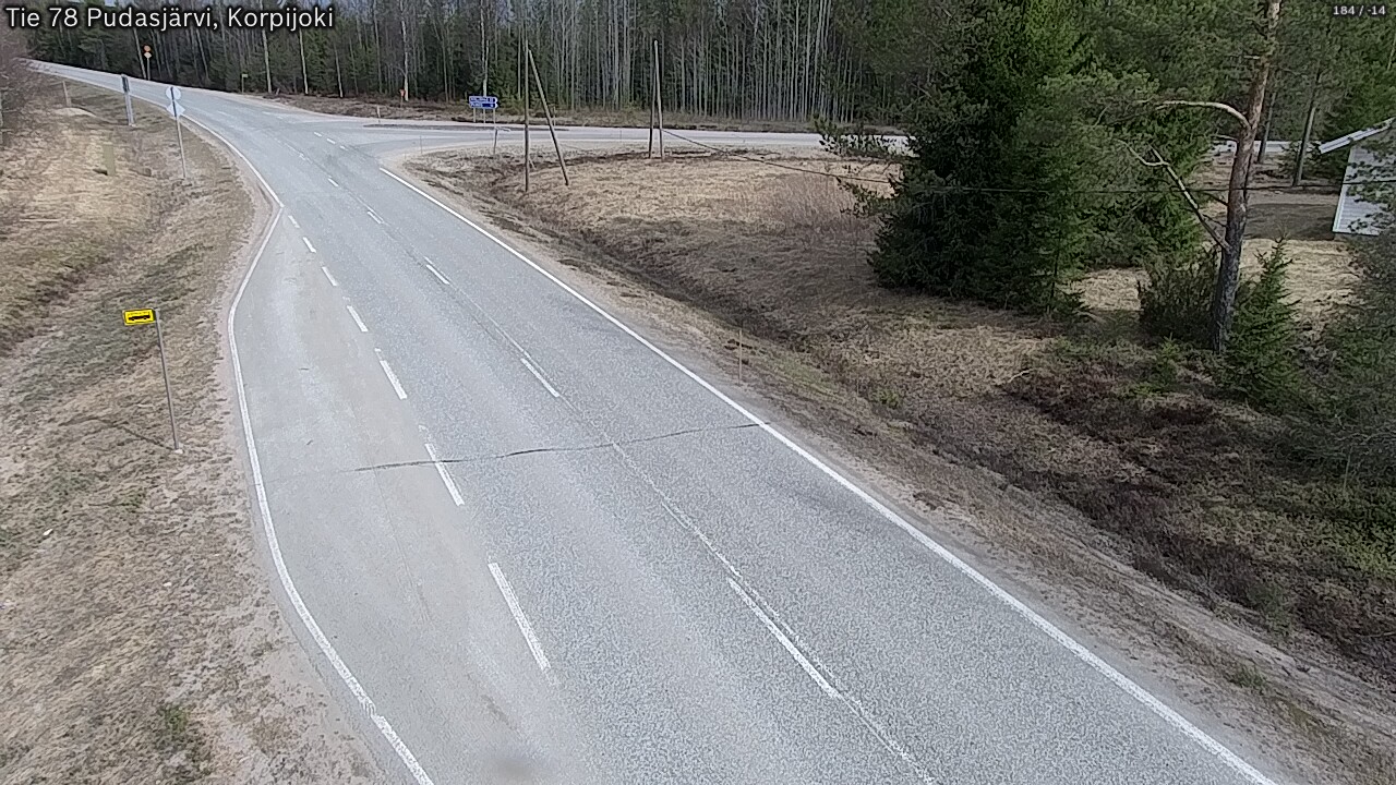 Weather Camera Image Road 78 Pudasjärvi, Korpijoki, Pudasjärvi, Pohjois-Pohjanmaa