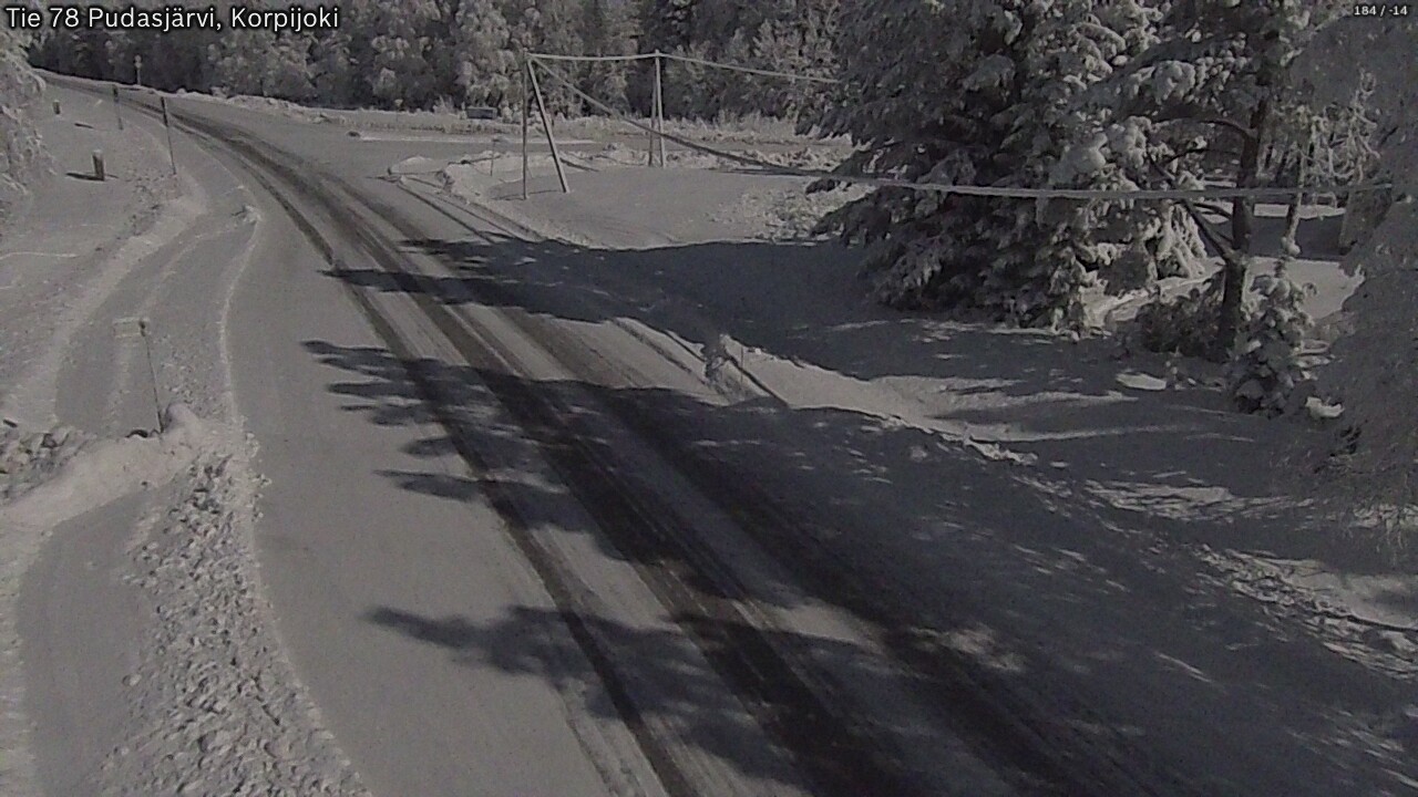 Weather Camera Image Road 78 Pudasjärvi, Korpijoki, Pudasjärvi, Pohjois-Pohjanmaa