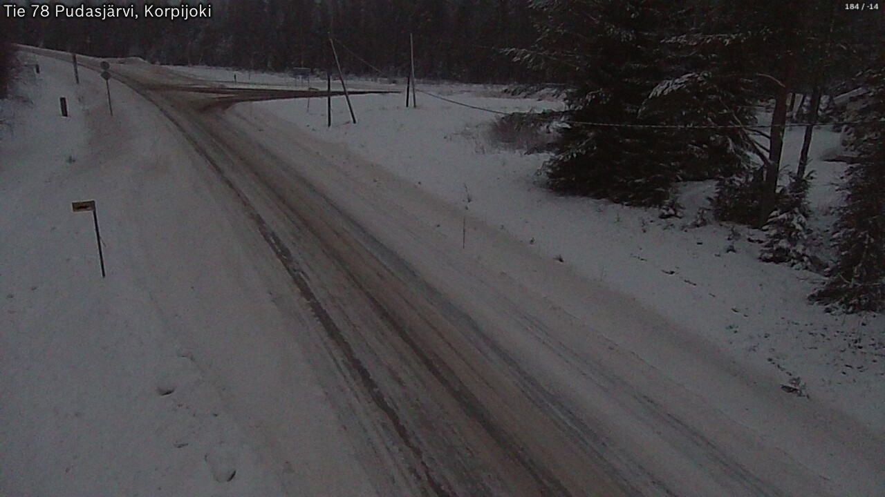 Weather Camera Image Road 78 Pudasjärvi, Korpijoki, Pudasjärvi, Pohjois-Pohjanmaa