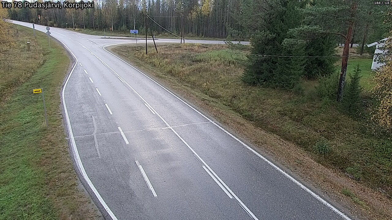 Weather Camera Image Road 78 Pudasjärvi, Korpijoki, Pudasjärvi, Pohjois-Pohjanmaa