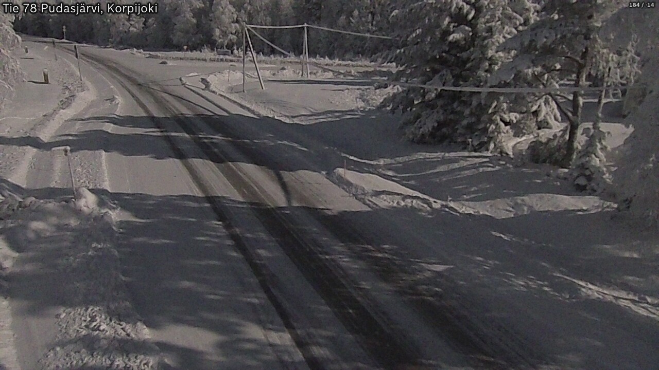 Weather Camera Image Road 78 Pudasjärvi, Korpijoki, Pudasjärvi, Pohjois-Pohjanmaa