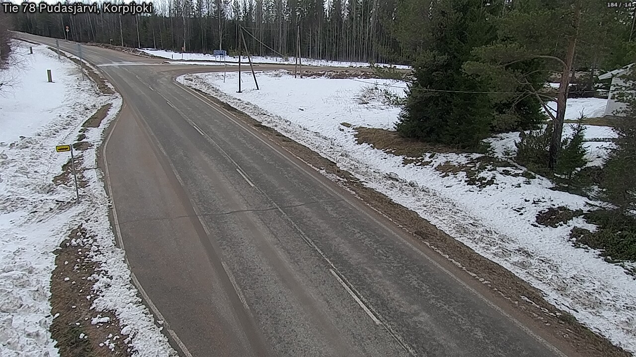 Weather Camera Image Väg 78 Pudasjärvi, Korpijoki, Pudasjärvi, Pohjois-Pohjanmaa