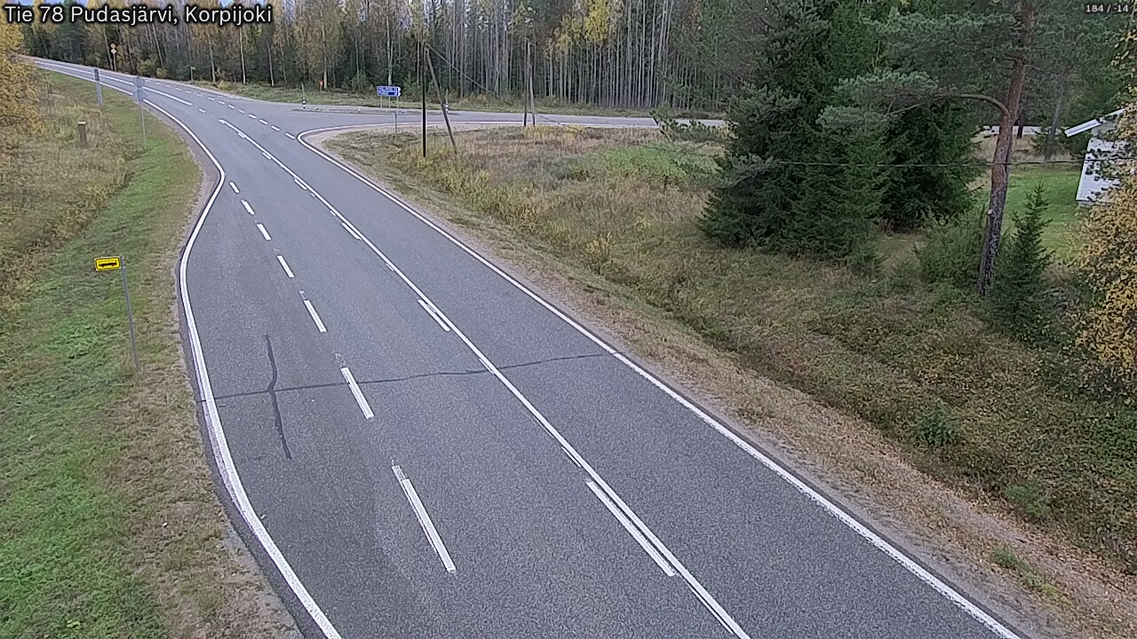 Weather Camera Image Road 78 Pudasjärvi, Korpijoki, Pudasjärvi, Pohjois-Pohjanmaa