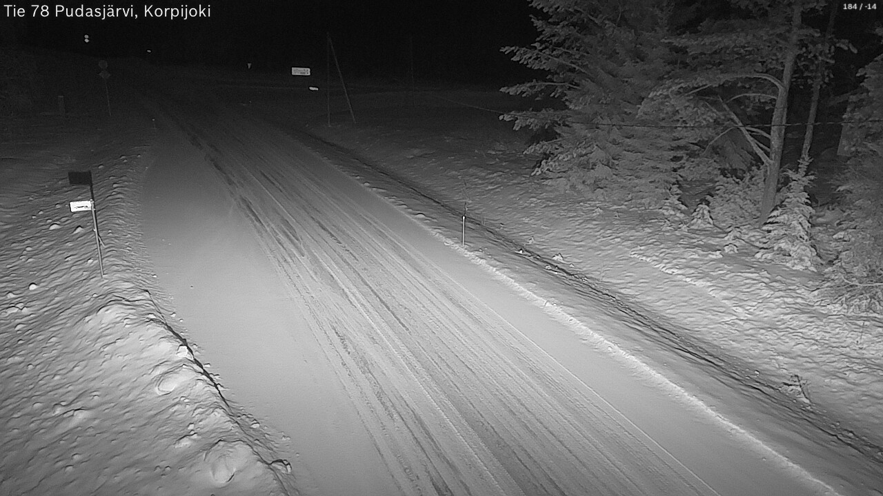 Weather Camera Image Road 78 Pudasjärvi, Korpijoki, Pudasjärvi, Pohjois-Pohjanmaa