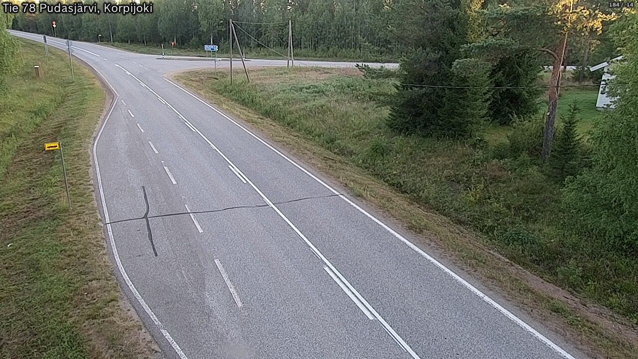 Weather Camera Image Road 78 Pudasjärvi, Korpijoki, Pudasjärvi, Pohjois-Pohjanmaa