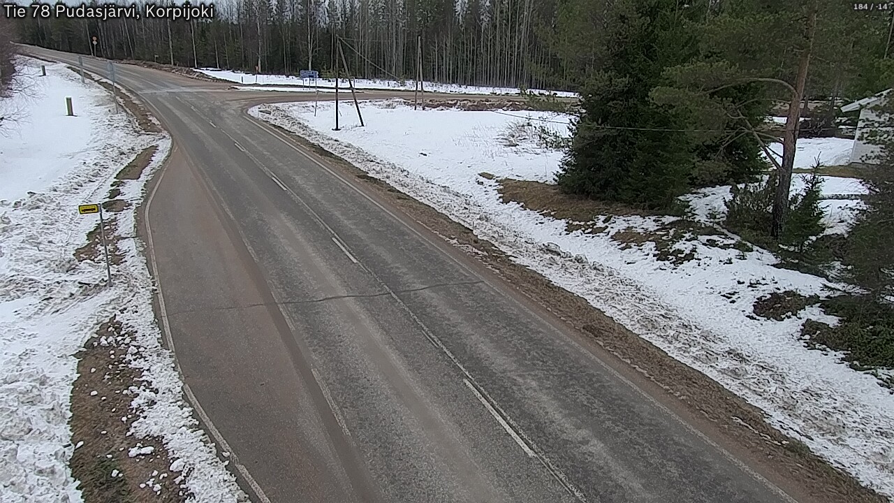 Weather Camera Image Väg 78 Pudasjärvi, Korpijoki, Pudasjärvi, Pohjois-Pohjanmaa