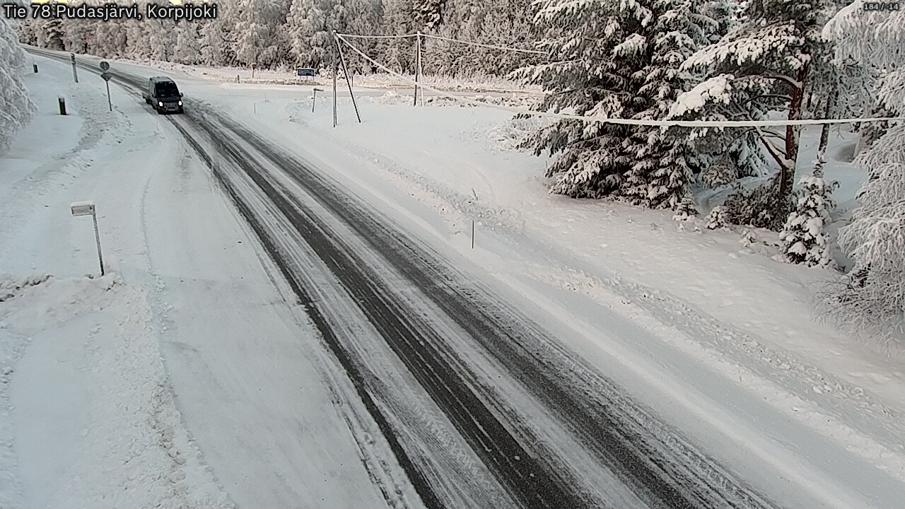 Weather Camera Image Väg 78 Pudasjärvi, Korpijoki, Pudasjärvi, Pohjois-Pohjanmaa