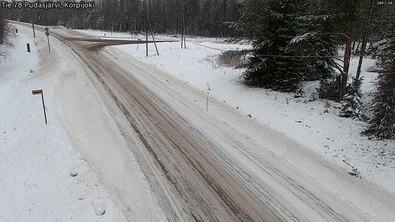 Weather Camera Image Road 78 Pudasjärvi, Korpijoki, Pudasjärvi, Pohjois-Pohjanmaa