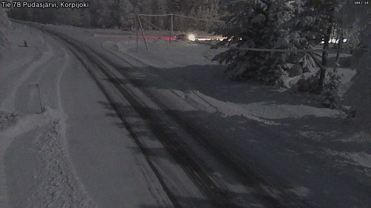 Weather Camera Image Väg 78 Pudasjärvi, Korpijoki, Pudasjärvi, Pohjois-Pohjanmaa