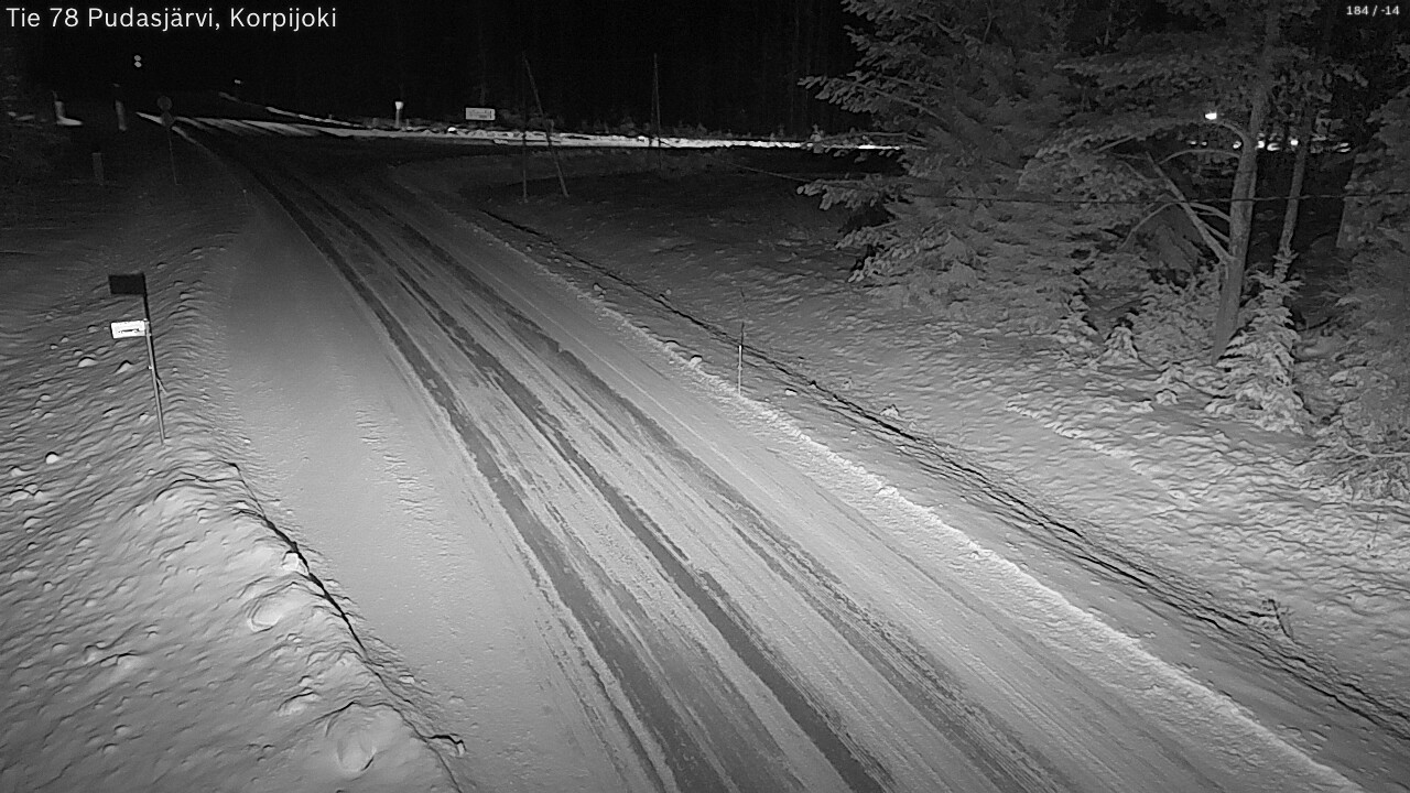 Weather Camera Image Road 78 Pudasjärvi, Korpijoki, Pudasjärvi, Pohjois-Pohjanmaa