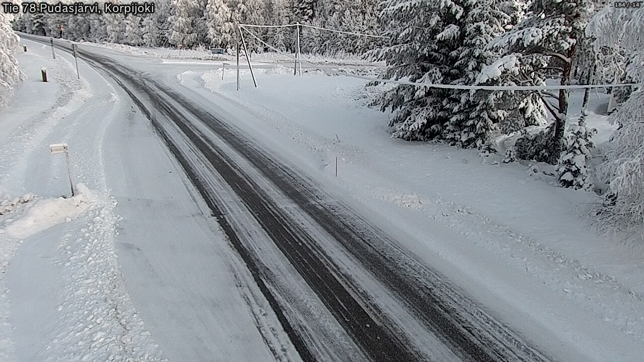 Weather Camera Image Road 78 Pudasjärvi, Korpijoki, Pudasjärvi, Pohjois-Pohjanmaa