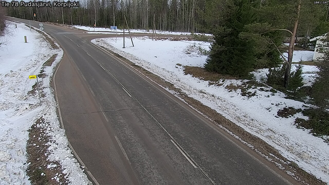 Weather Camera Image Väg 78 Pudasjärvi, Korpijoki, Pudasjärvi, Pohjois-Pohjanmaa
