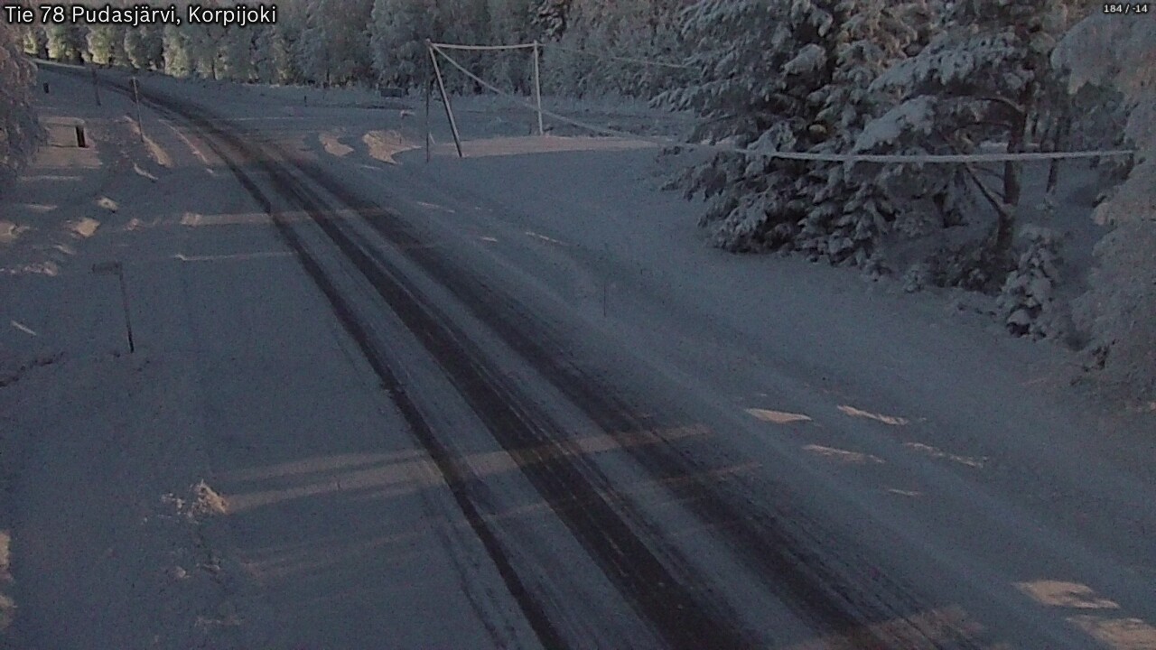 Weather Camera Image Road 78 Pudasjärvi, Korpijoki, Pudasjärvi, Pohjois-Pohjanmaa