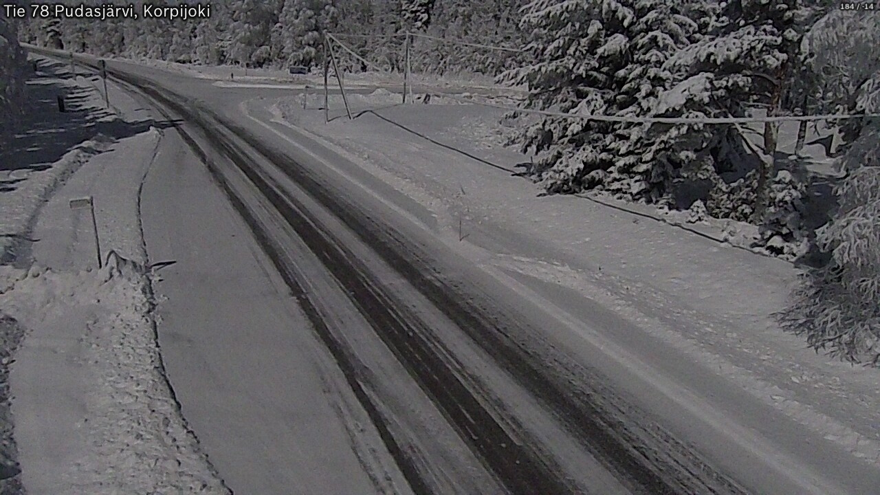 Weather Camera Image Road 78 Pudasjärvi, Korpijoki, Pudasjärvi, Pohjois-Pohjanmaa