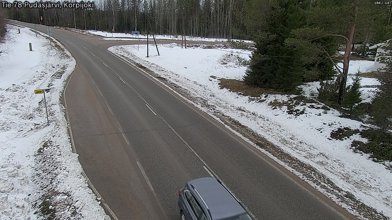 Weather Camera Image Väg 78 Pudasjärvi, Korpijoki, Pudasjärvi, Pohjois-Pohjanmaa