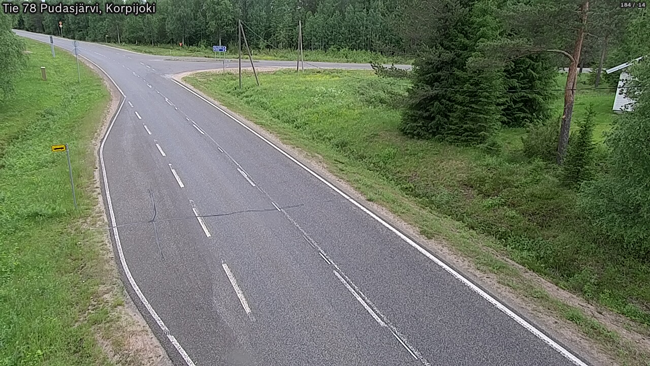 Weather Camera Image Road 78 Pudasjärvi, Korpijoki, Pudasjärvi, Pohjois-Pohjanmaa