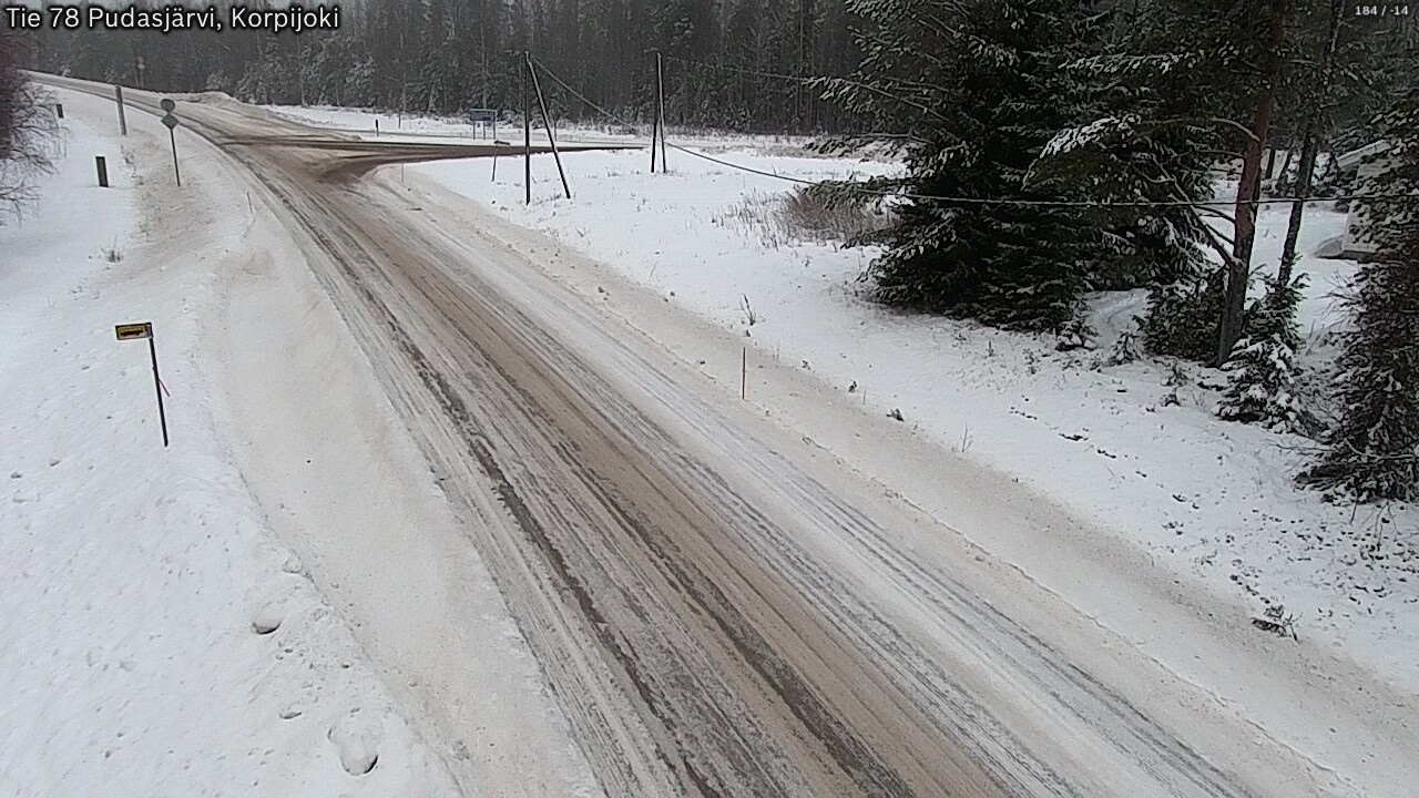Weather Camera Image Road 78 Pudasjärvi, Korpijoki, Pudasjärvi, Pohjois-Pohjanmaa