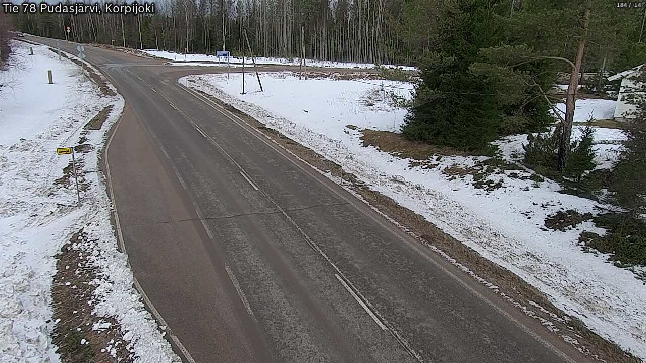 Weather Camera Image Väg 78 Pudasjärvi, Korpijoki, Pudasjärvi, Pohjois-Pohjanmaa