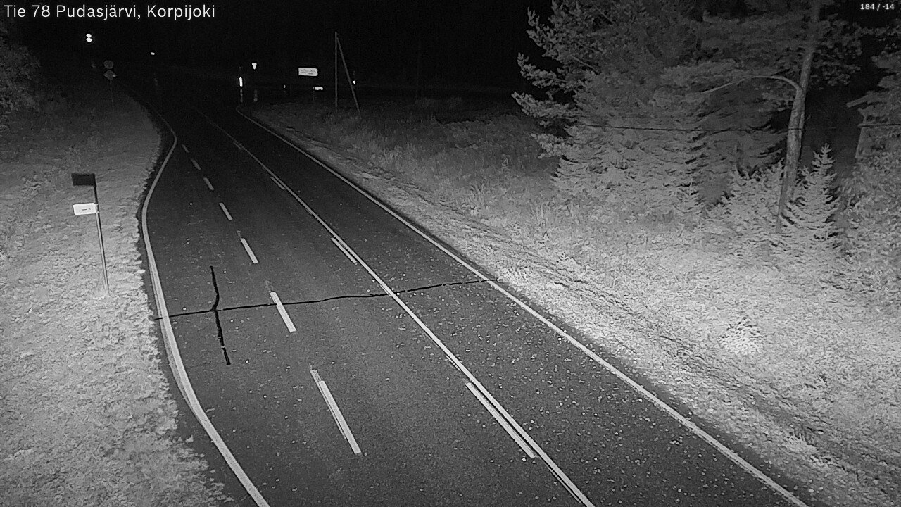 Weather Camera Image Road 78 Pudasjärvi, Korpijoki, Pudasjärvi, Pohjois-Pohjanmaa