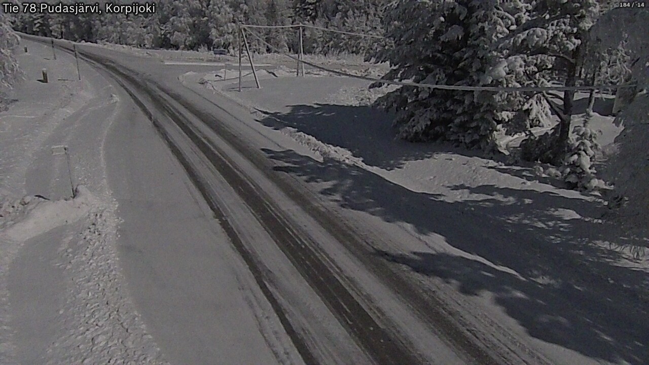 Weather Camera Image Road 78 Pudasjärvi, Korpijoki, Pudasjärvi, Pohjois-Pohjanmaa