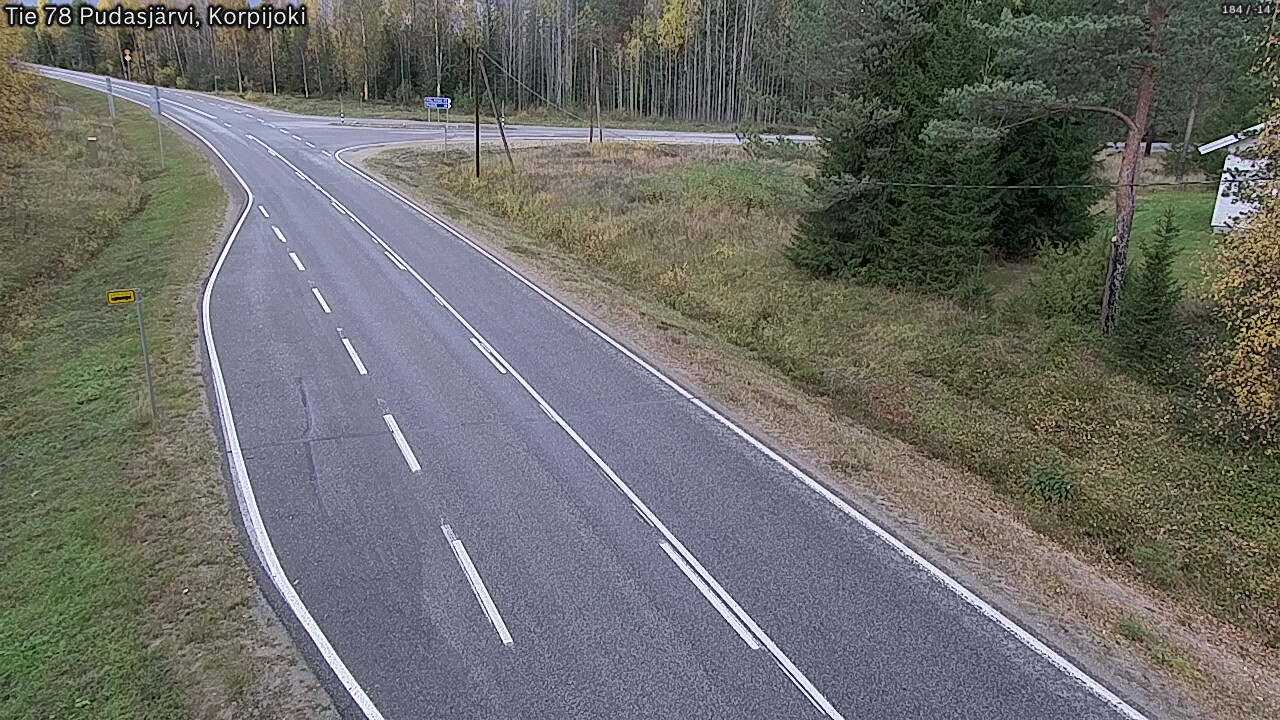 Weather Camera Image Road 78 Pudasjärvi, Korpijoki, Pudasjärvi, Pohjois-Pohjanmaa