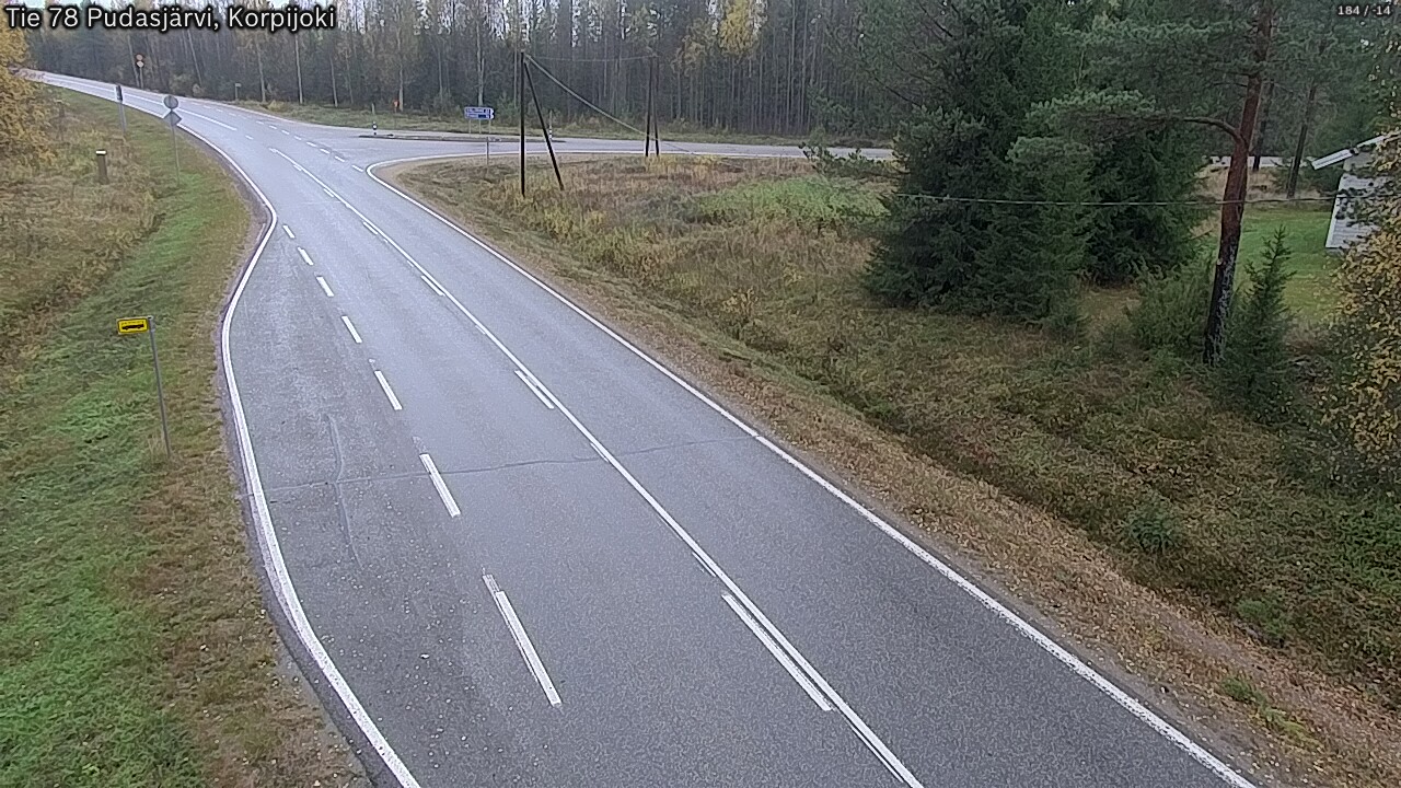 Weather Camera Image Väg 78 Pudasjärvi, Korpijoki, Pudasjärvi, Pohjois-Pohjanmaa