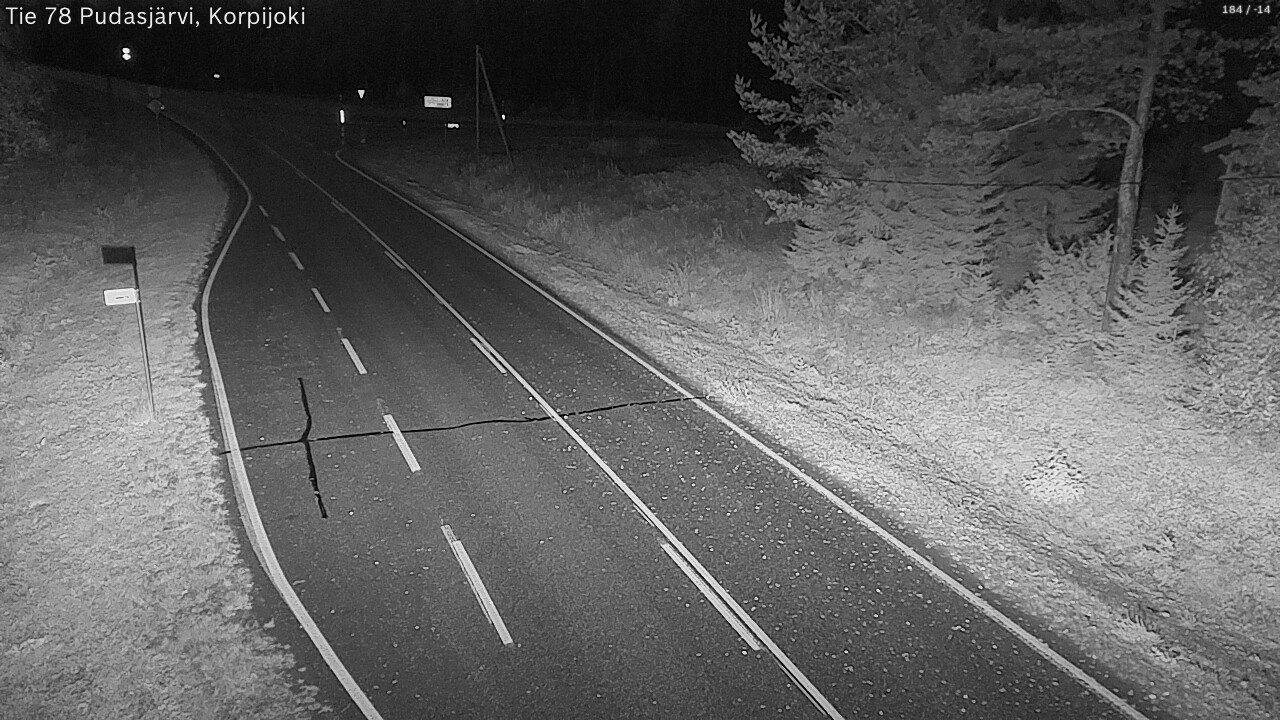 Weather Camera Image Road 78 Pudasjärvi, Korpijoki, Pudasjärvi, Pohjois-Pohjanmaa