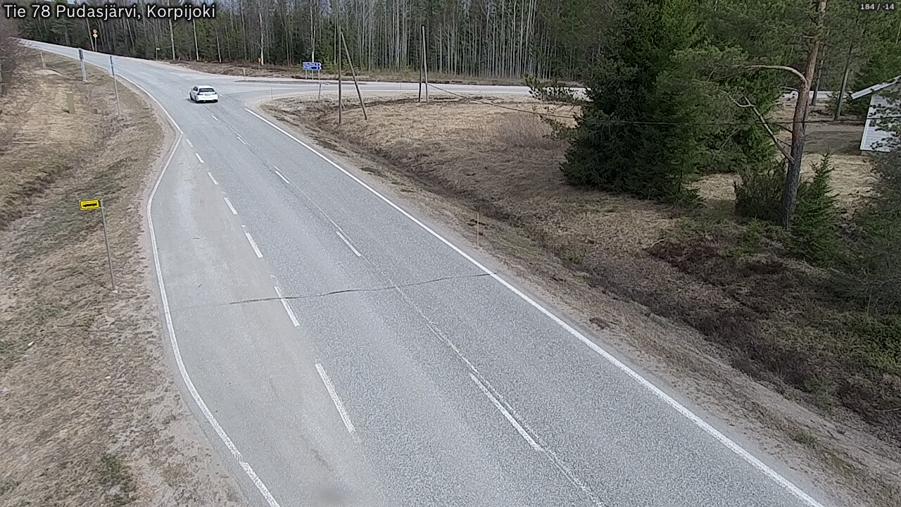 Weather Camera Image Road 78 Pudasjärvi, Korpijoki, Pudasjärvi, Pohjois-Pohjanmaa