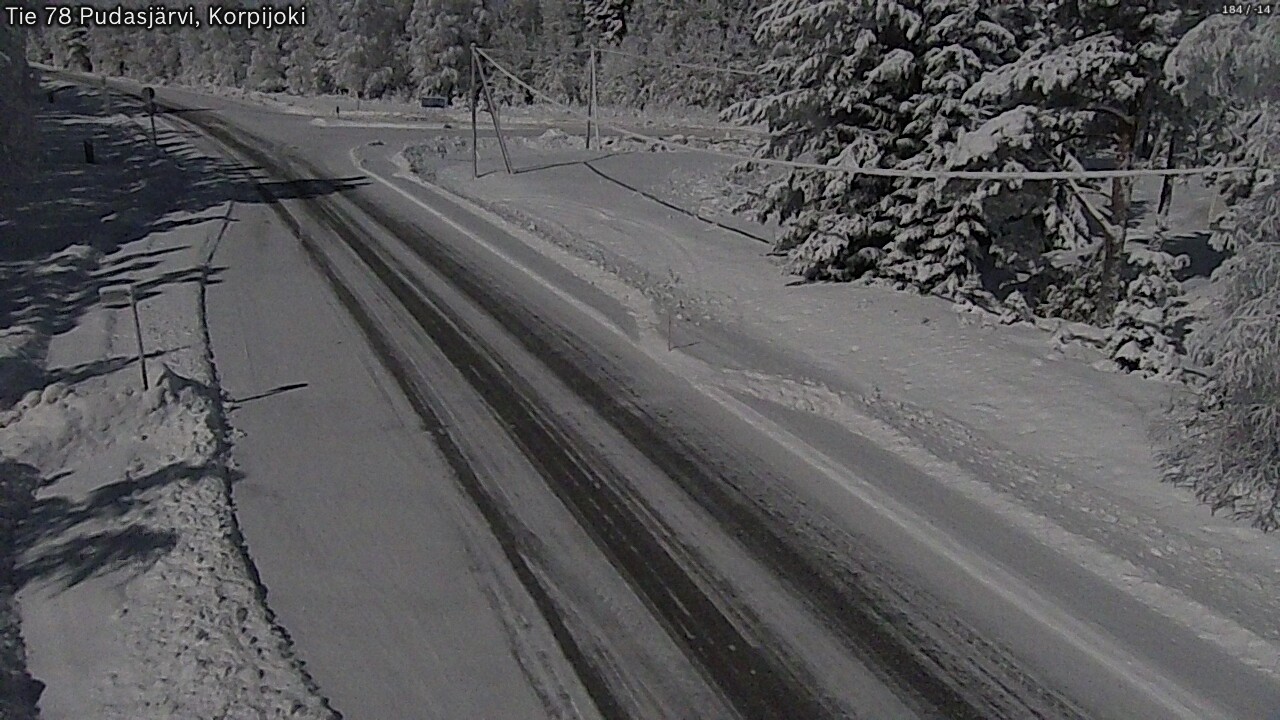 Weather Camera Image Road 78 Pudasjärvi, Korpijoki, Pudasjärvi, Pohjois-Pohjanmaa
