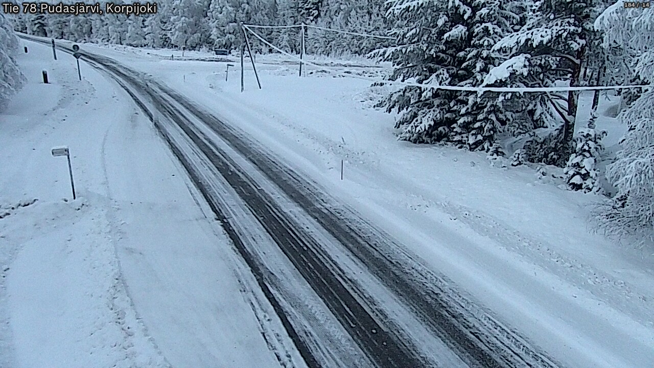 Weather Camera Image Väg 78 Pudasjärvi, Korpijoki, Pudasjärvi, Pohjois-Pohjanmaa
