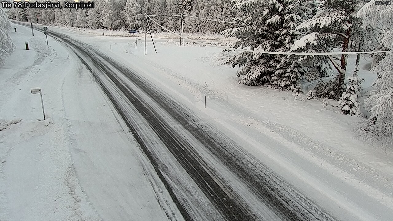 Weather Camera Image Väg 78 Pudasjärvi, Korpijoki, Pudasjärvi, Pohjois-Pohjanmaa