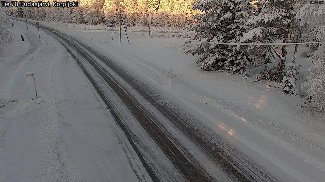 Weather Camera Image Road 78 Pudasjärvi, Korpijoki, Pudasjärvi, Pohjois-Pohjanmaa