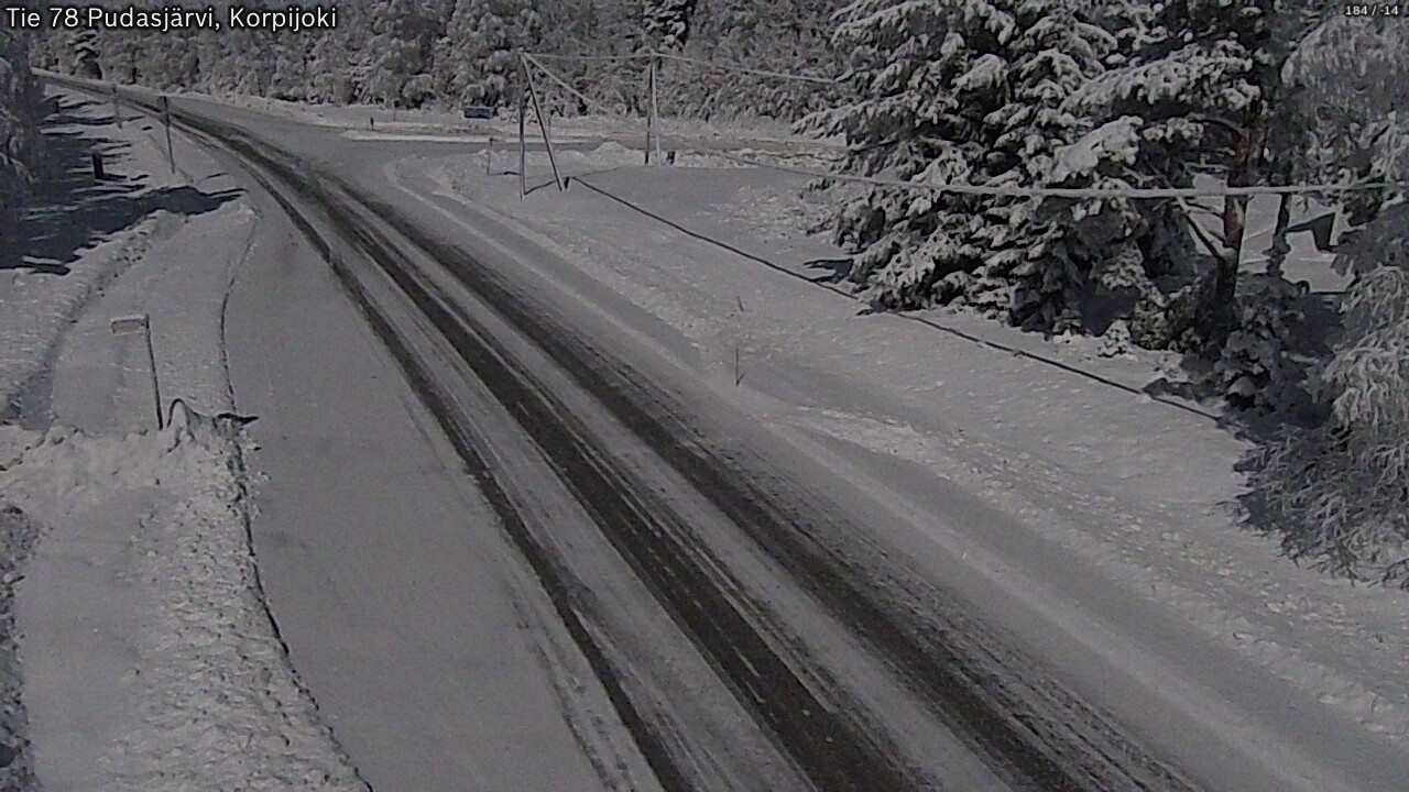 Weather Camera Image Road 78 Pudasjärvi, Korpijoki, Pudasjärvi, Pohjois-Pohjanmaa