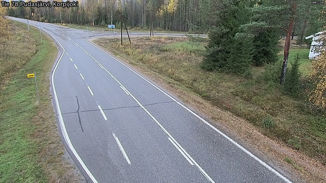Weather Camera Image Road 78 Pudasjärvi, Korpijoki, Pudasjärvi, Pohjois-Pohjanmaa