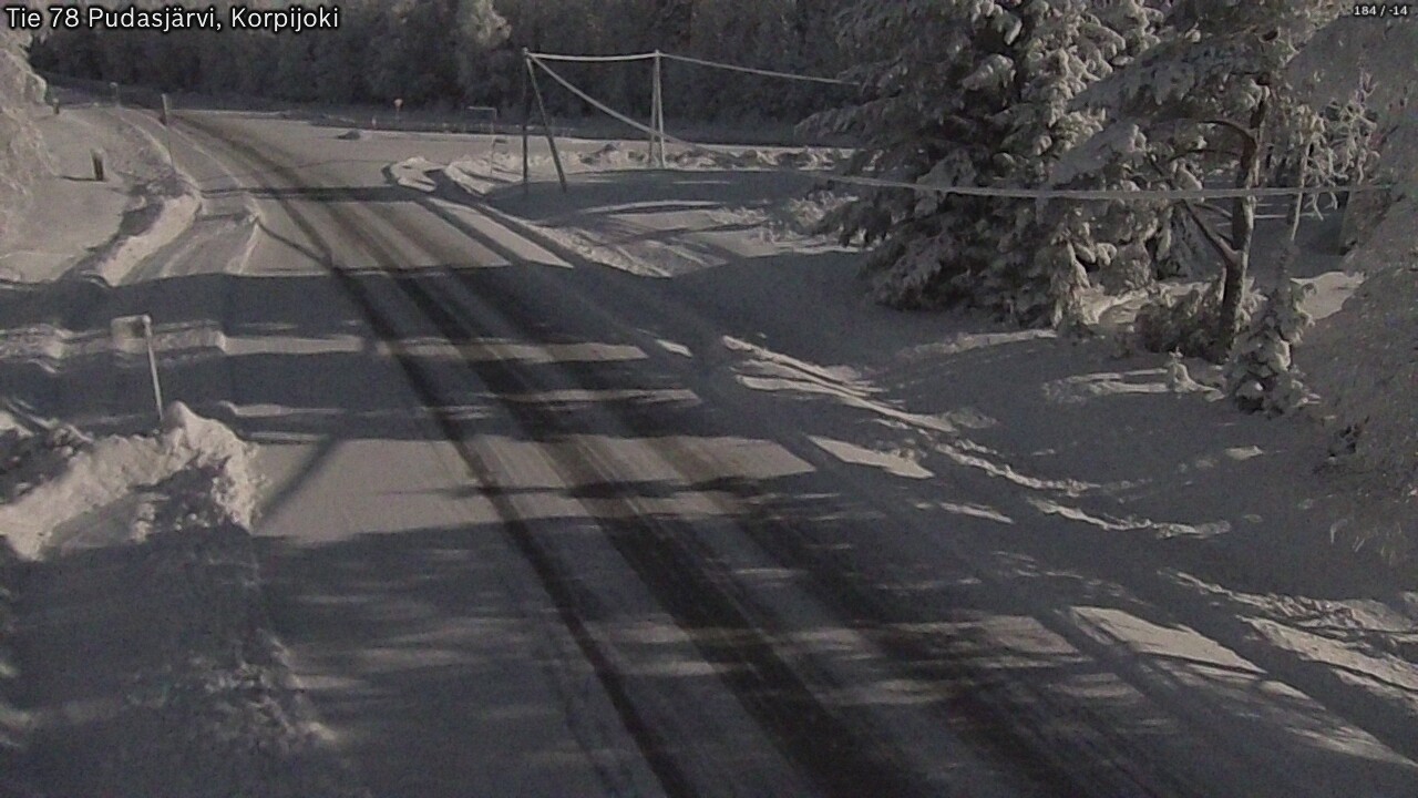 Weather Camera Image Road 78 Pudasjärvi, Korpijoki, Pudasjärvi, Pohjois-Pohjanmaa