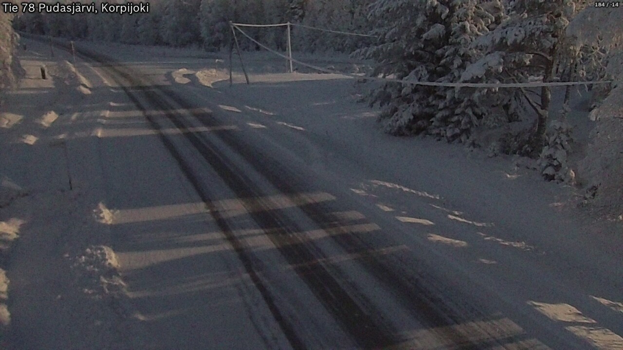 Weather Camera Image Road 78 Pudasjärvi, Korpijoki, Pudasjärvi, Pohjois-Pohjanmaa